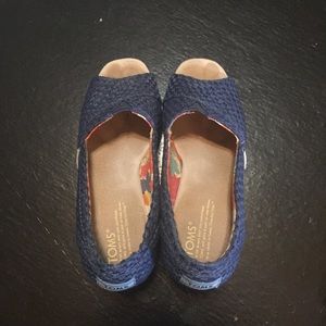 Toms Blue Wedges 6